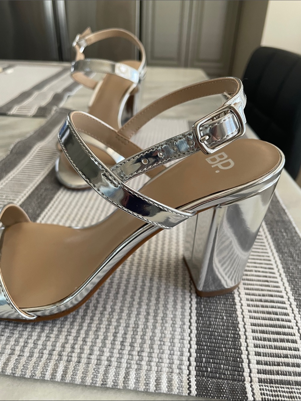 Metallic Block Heel Shoe - Picture 2 of 5